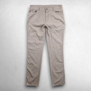 Faherty Chino Pants Men 36 Beige Cotton Linen Blend Stretch Straight Leg Casual